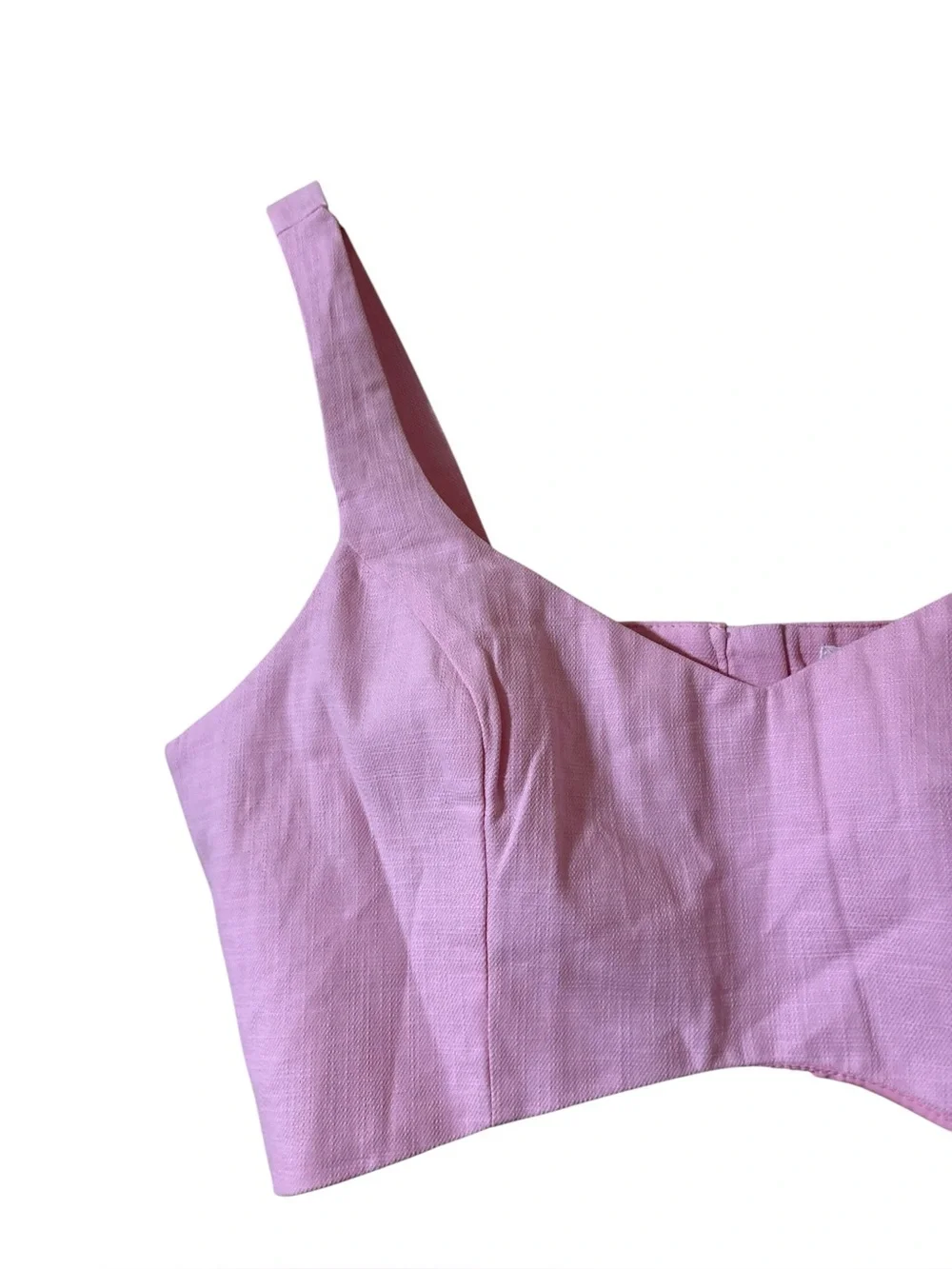 Showpo. Kiky Light Pink Fitted Cropped Tank Bralette Zips US 10 NWT TOP ONLY
